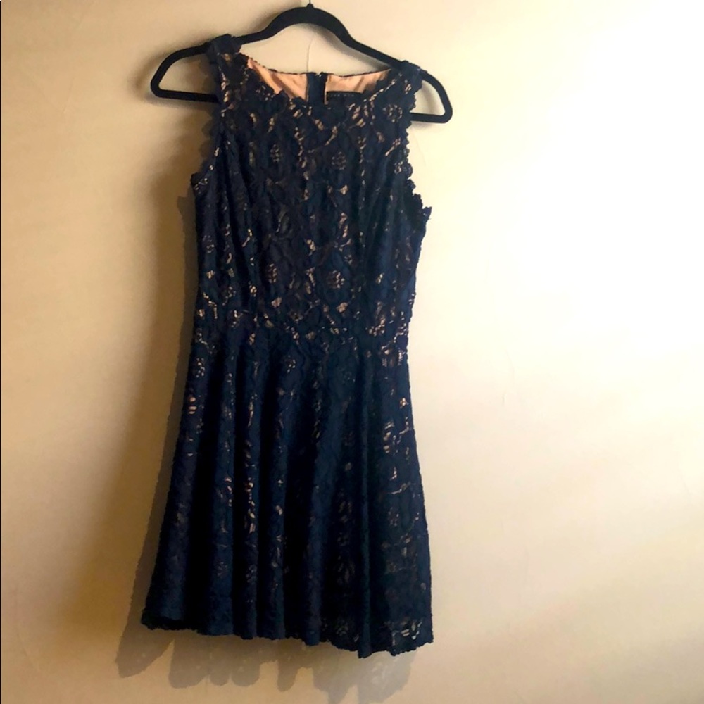City Studios Junior’s Lace Fit & Flare Dress